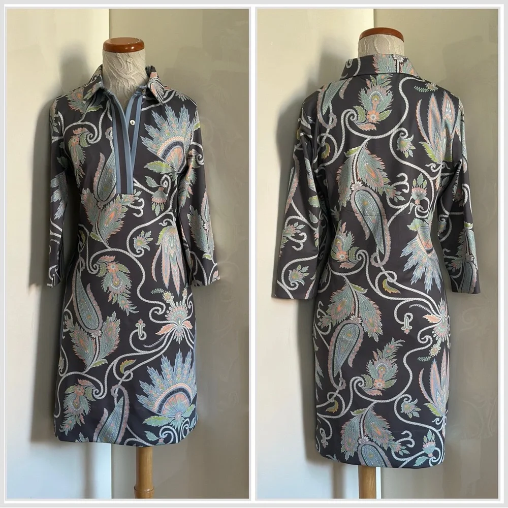 NWOT Gretchen Scott Designs Jersey Everywhere Dress in Plume sz S - Picture 3 of 11